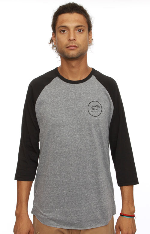 Wheeler 3/4 Sleeve Tee - Grey/Black