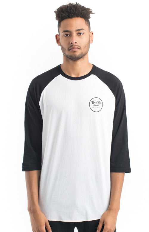  Wheeler 3/4 Sleeve Tee - White/Black 