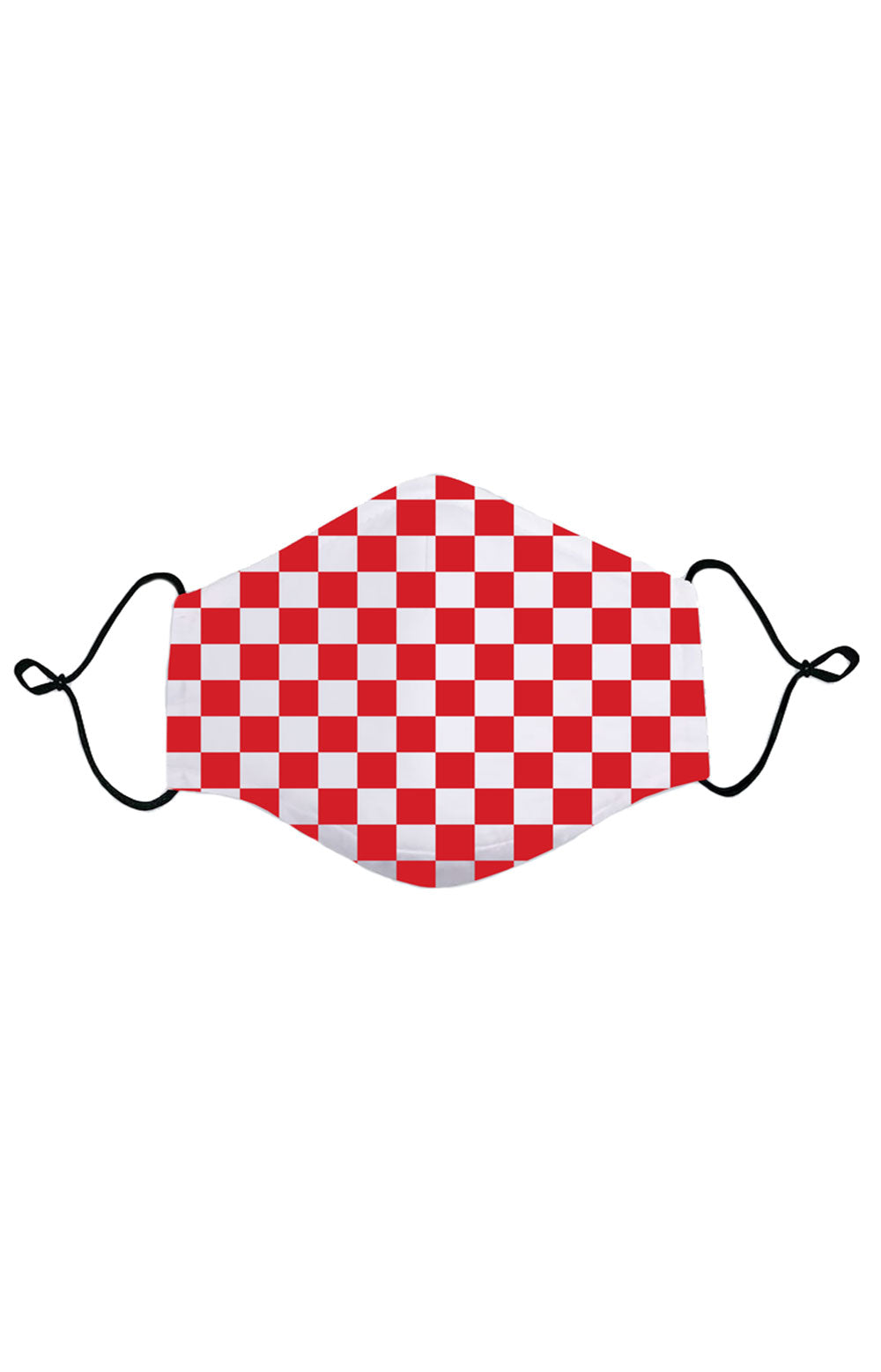  Adult Anti Bacterial Knit Face Mask - Red Checkerboard 