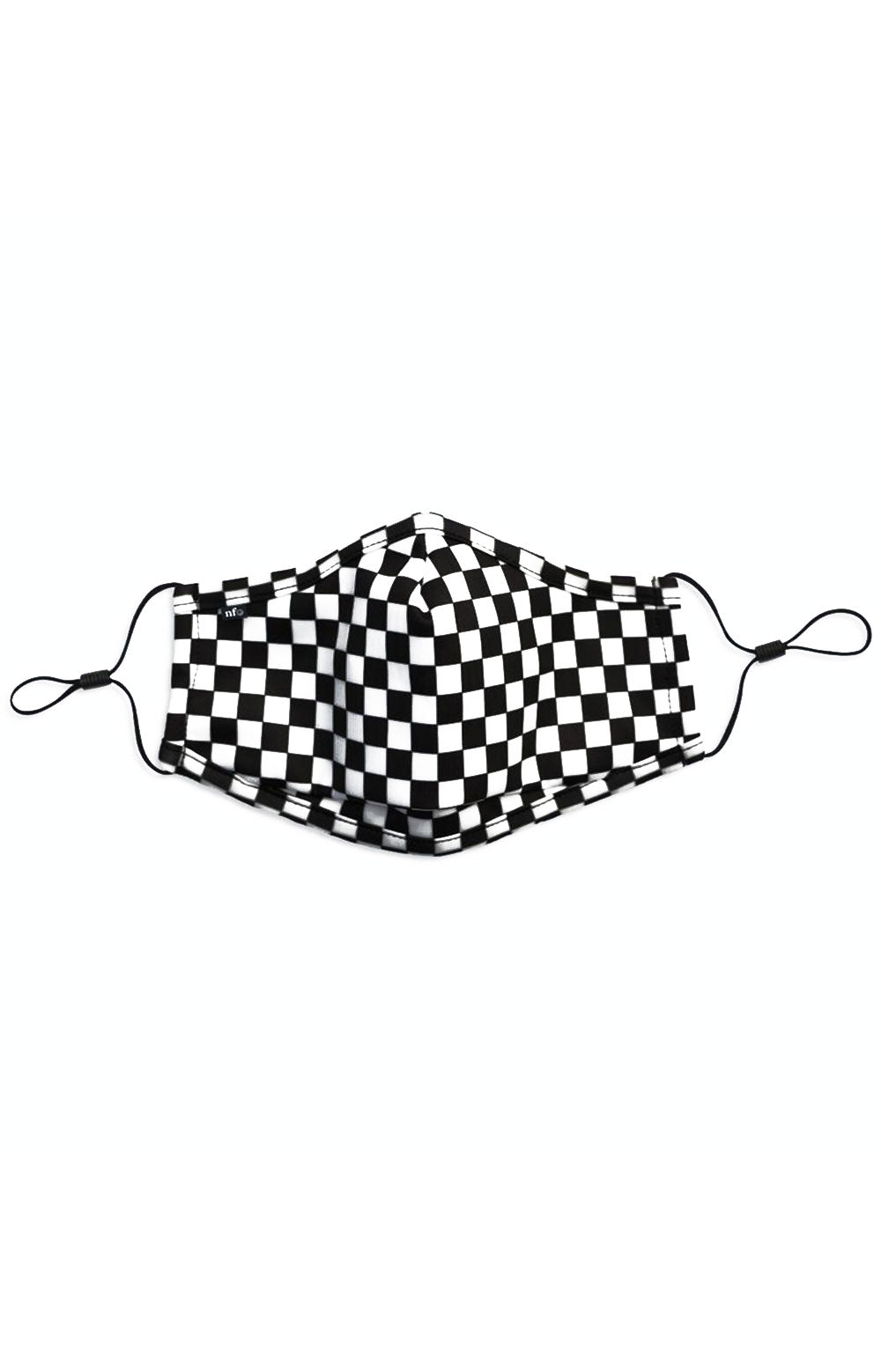  Kids Anti Bacterial Knit Face Mask - Black Checkerboard 