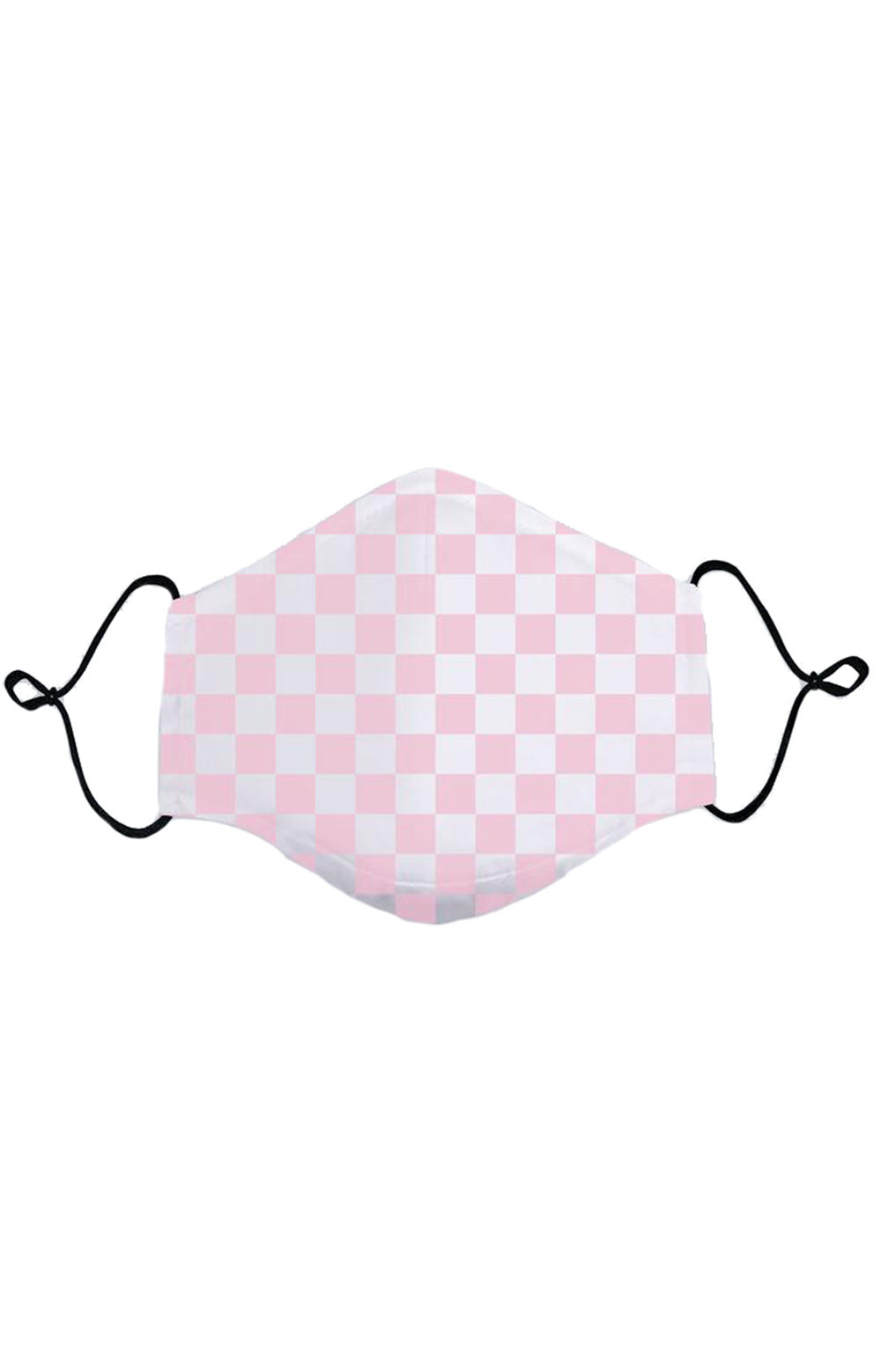 Kids Anti Bacterial Knit Face Mask - Pink Checkerboard