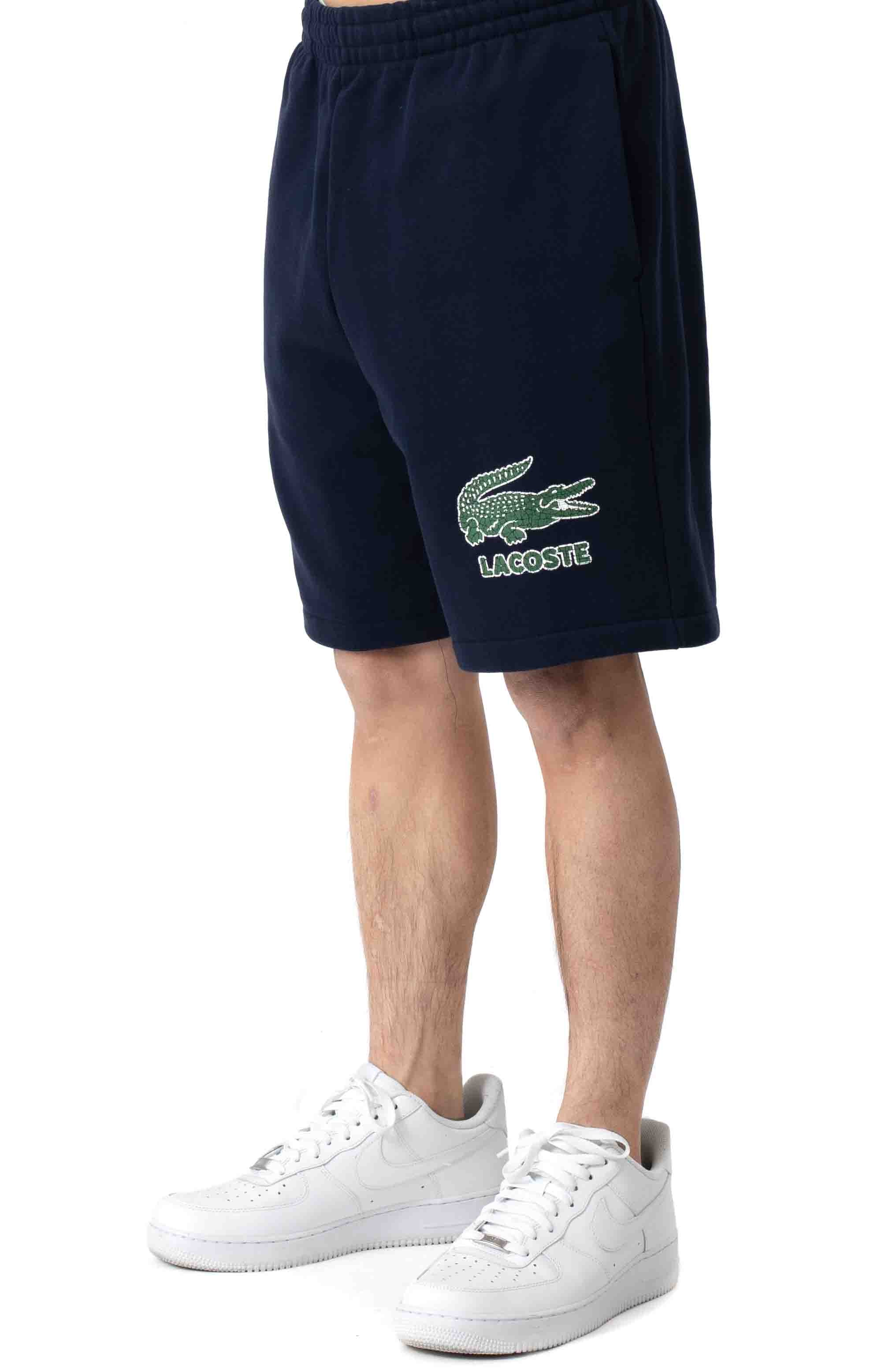  Non-Brushed Fleece Crocodile Summer Shorts - Navy Blue 