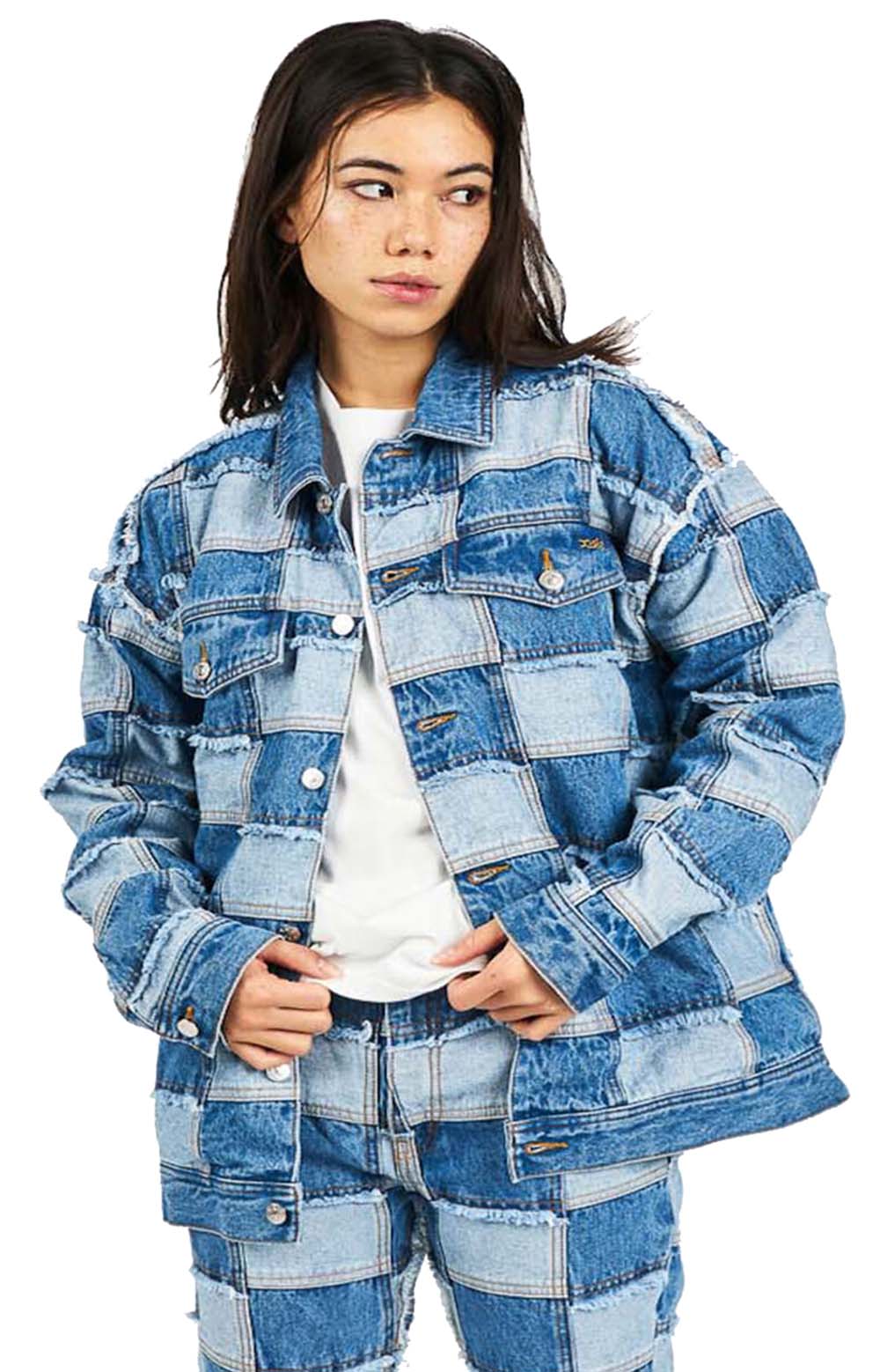  Patchwork Denim Jacket - Indigo 