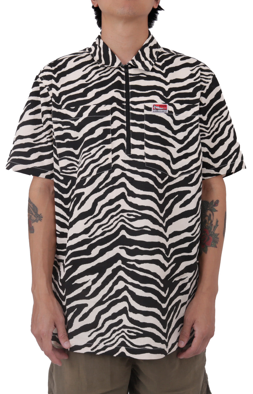  Zebra Half-Zip Shirt - White/Black 