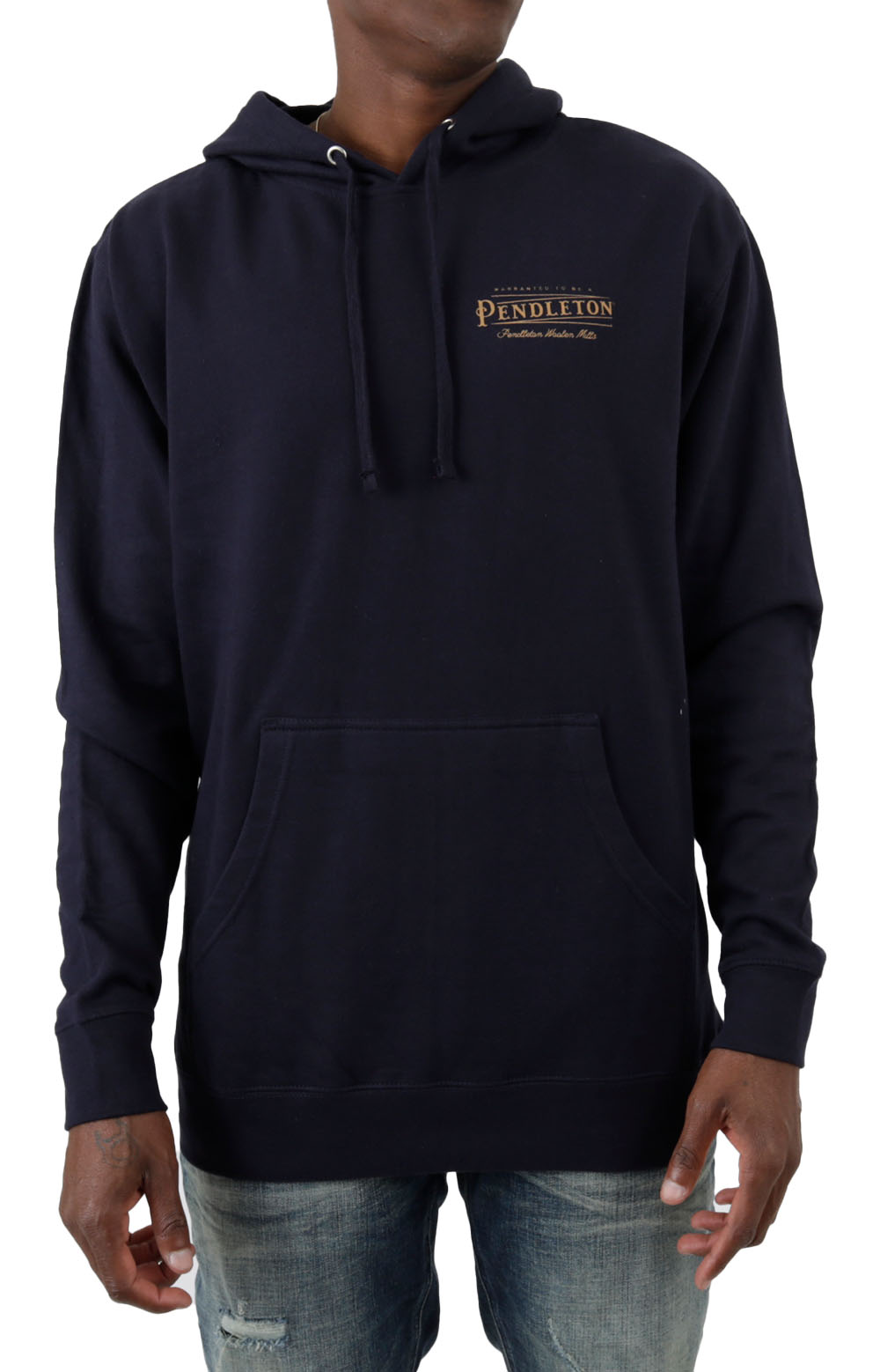  Heritage Logo Pullover Hoodie - Navy/Gold 