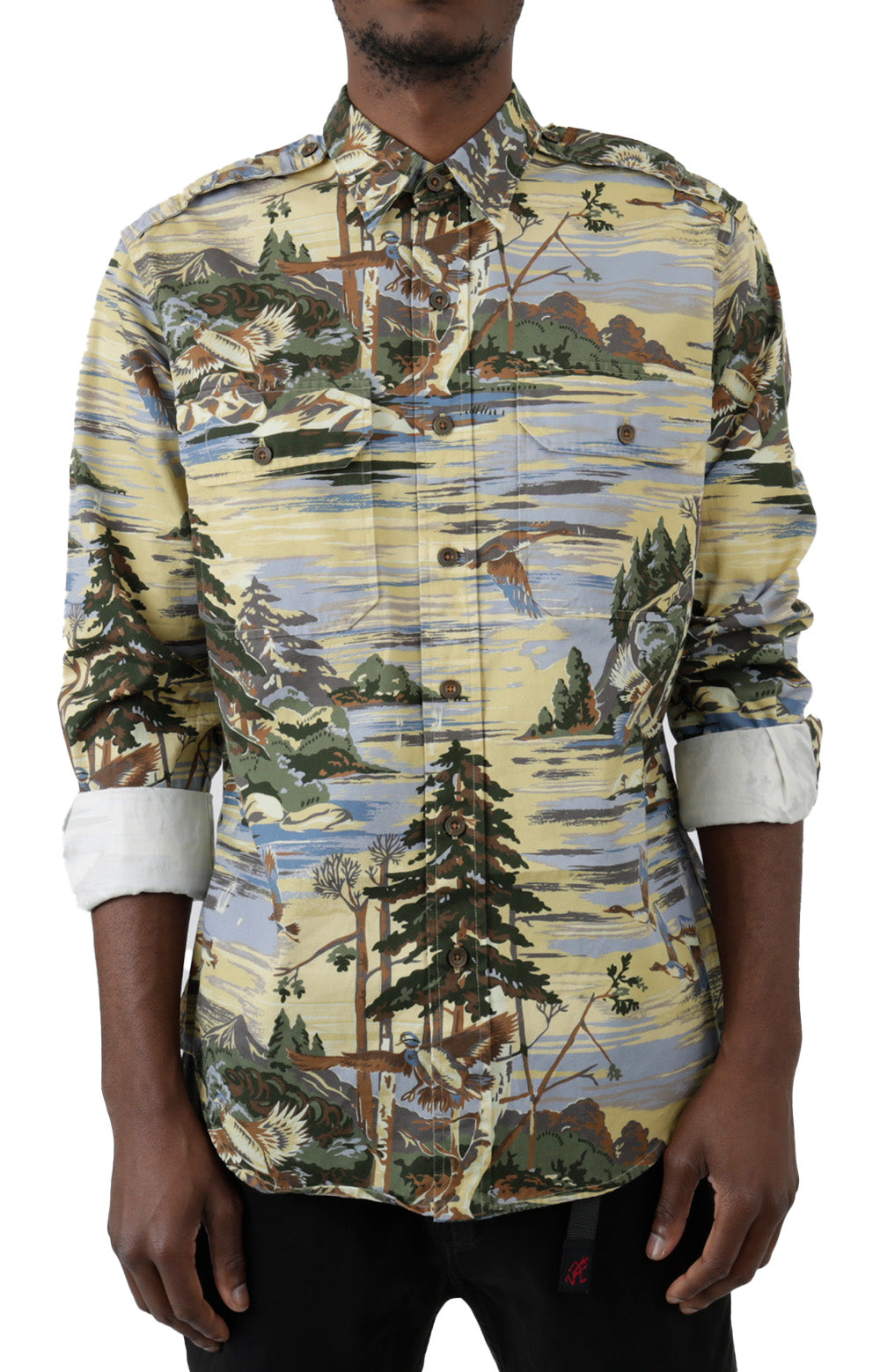 Print Wool Blend Workshirt - Autumnal Flight