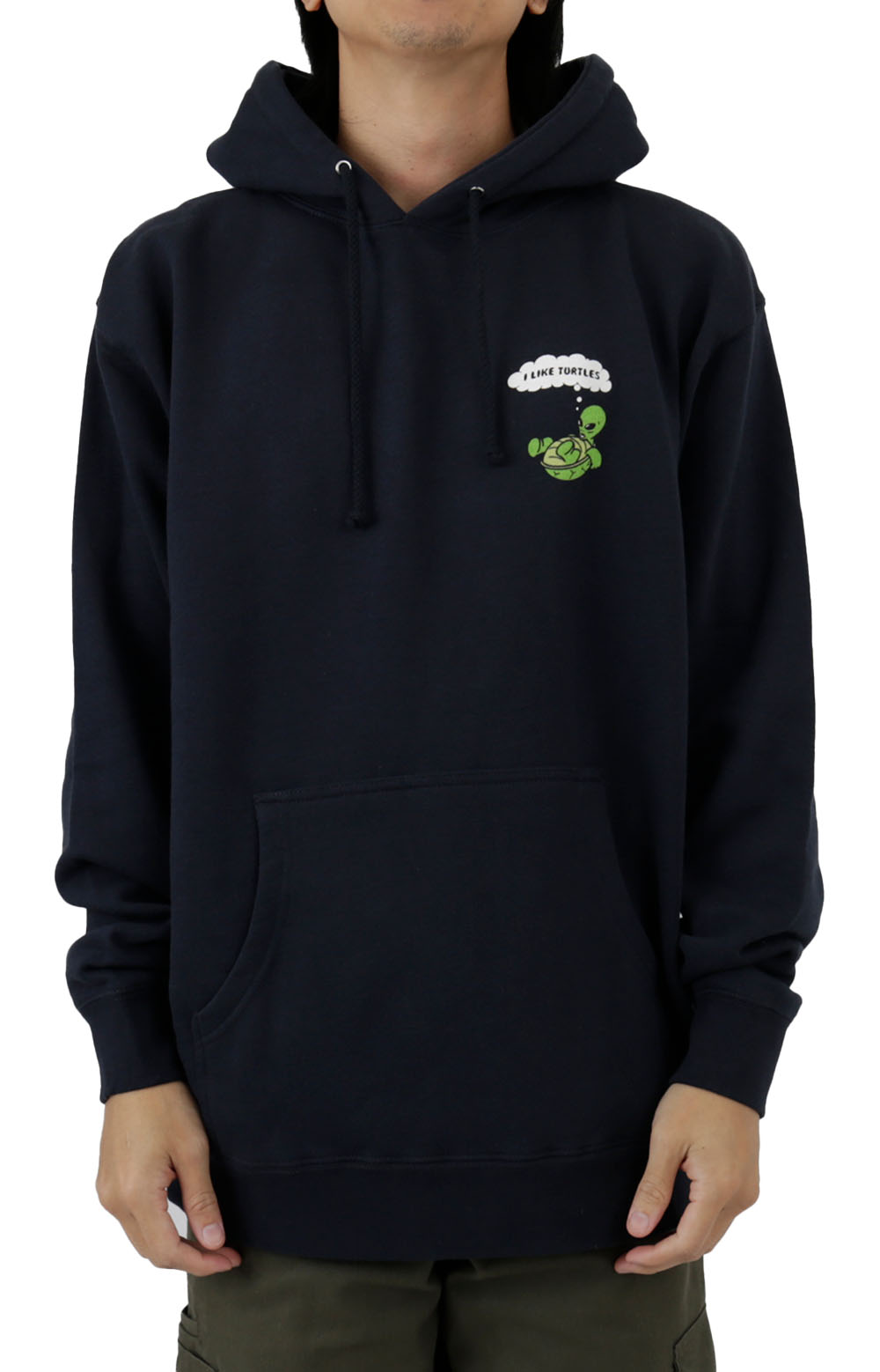  I Like Turtles Pullover Hoodie - Navy 