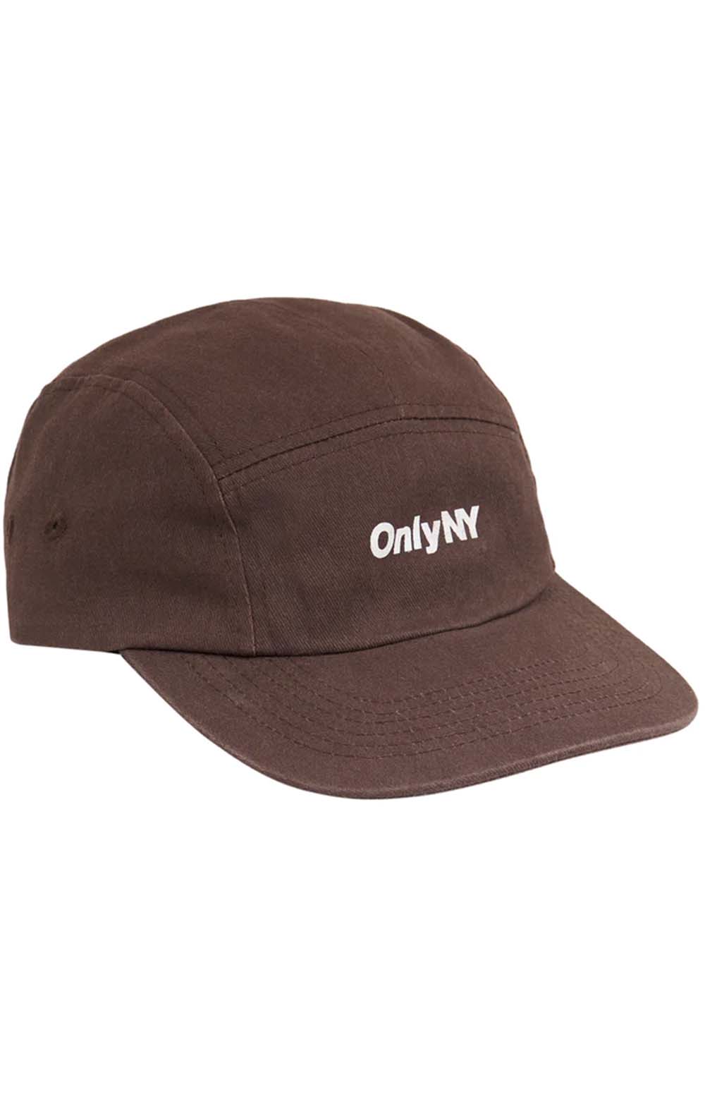 Twill Logo 5 Panel Hat - Dark Brown