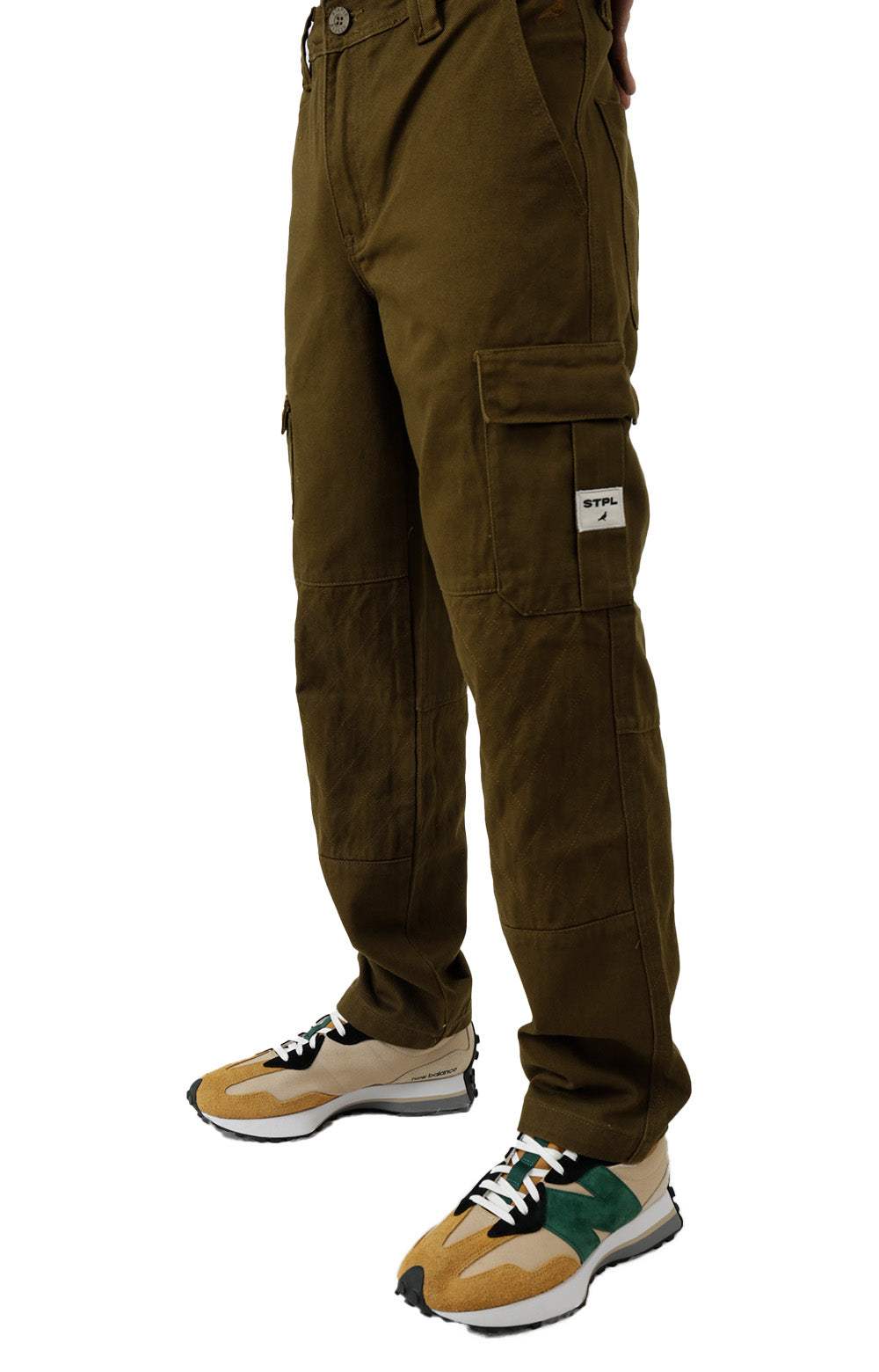 Quilted Cargo Pants - Olive