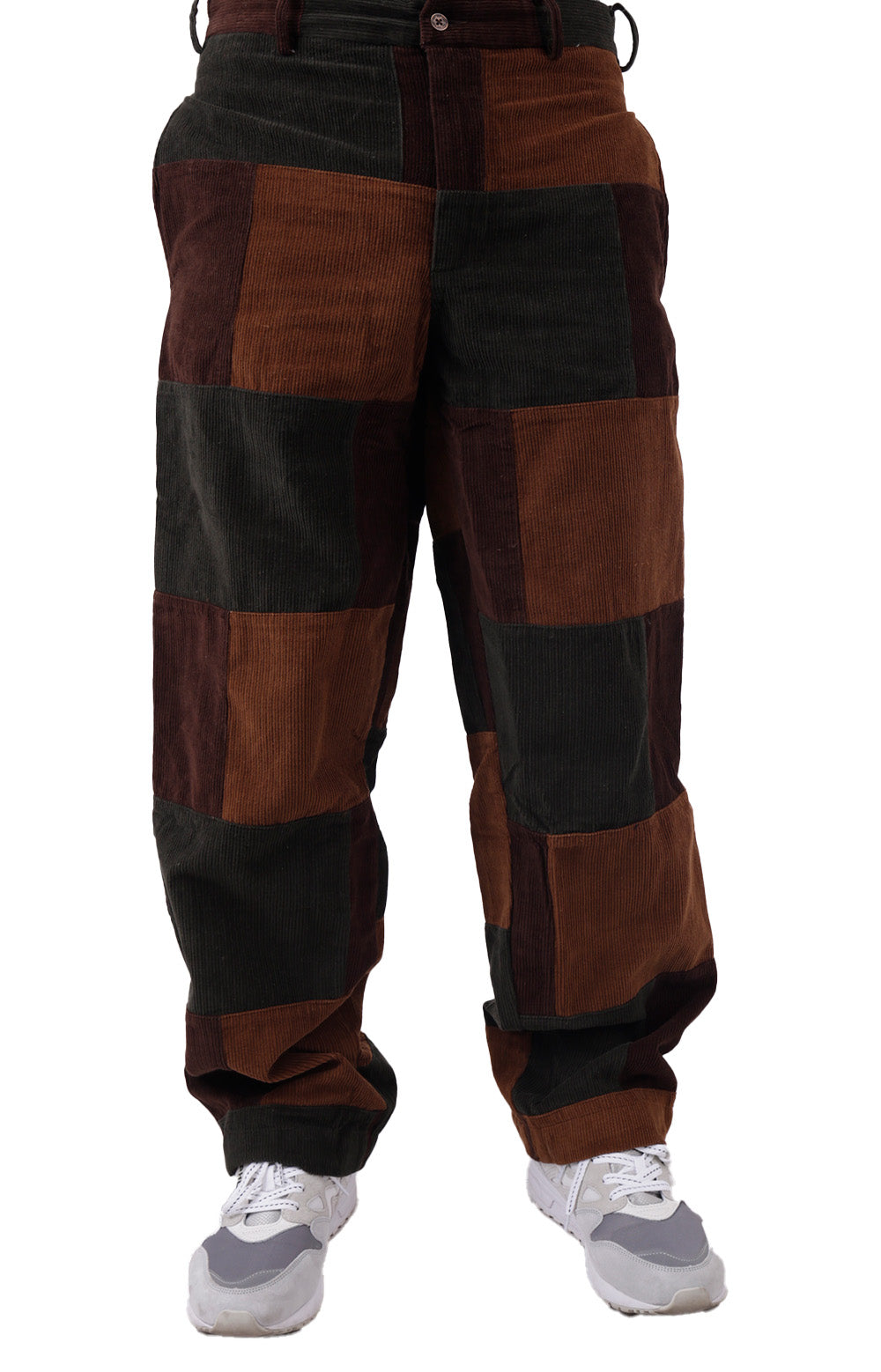 Corduroy Patchwork Pants - Brown Multi