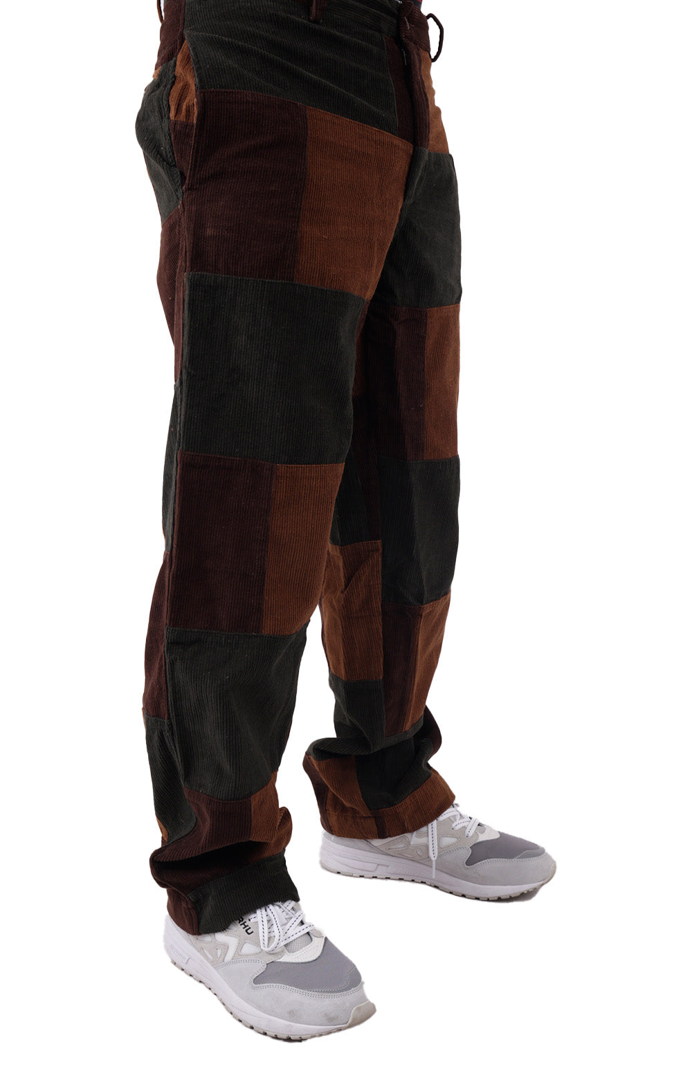 Corduroy Patchwork Pants - Brown Multi