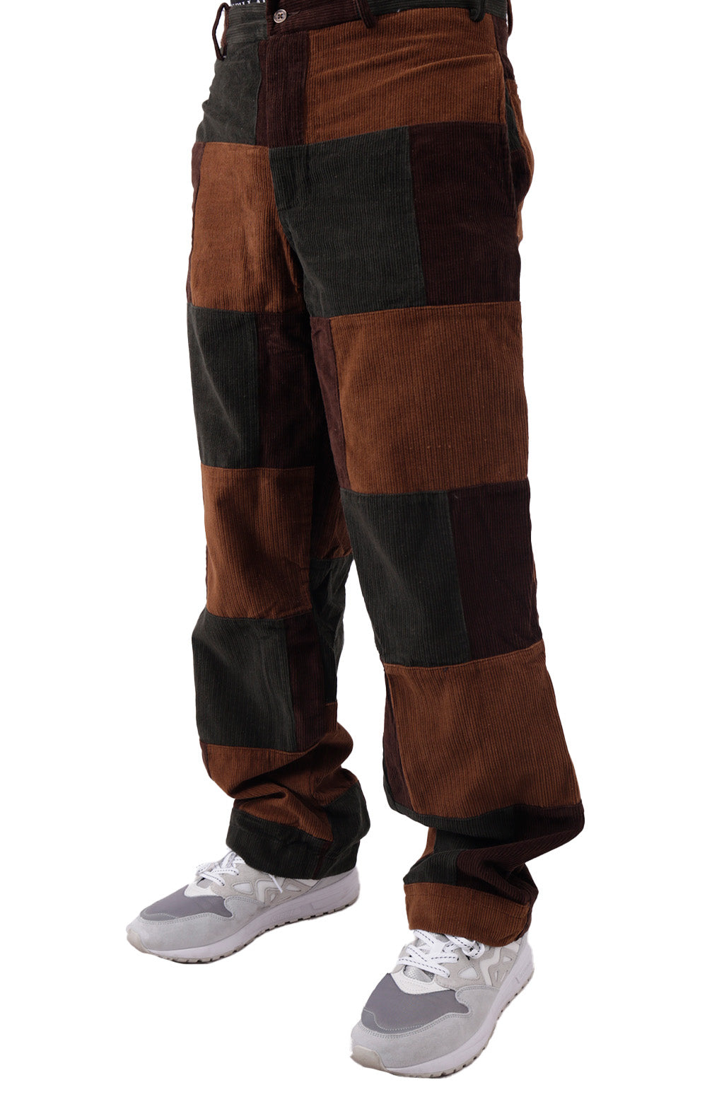 Corduroy Patchwork Pants - Brown Multi