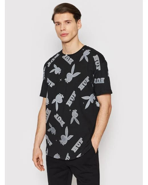  x Playboy VVS Pattern T-Shirt - Black 