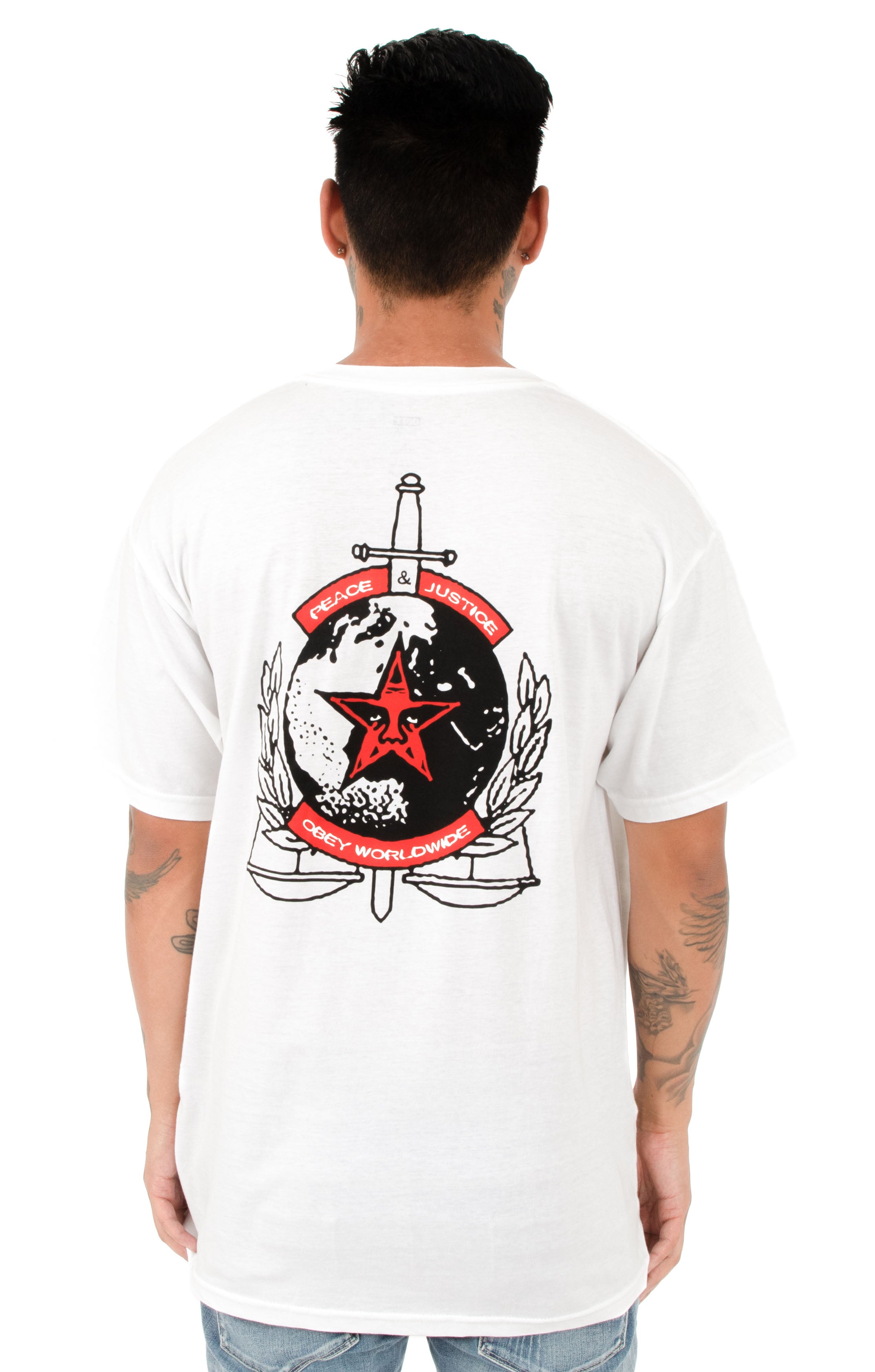  Obey Peace & Justice T-Shirt - White 