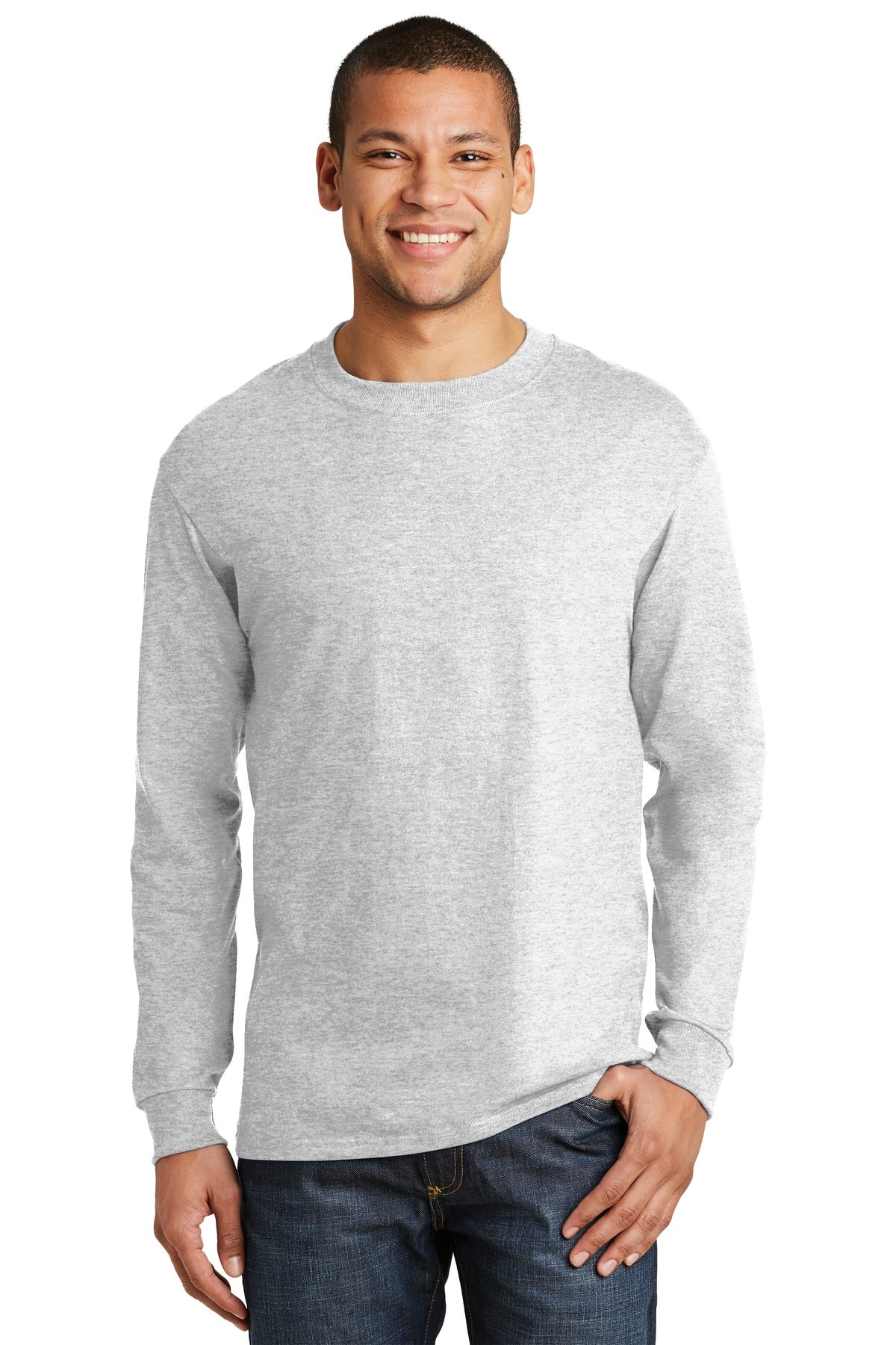 Hanes?Beefy-T?-  100% Cotton Long Sleeve T-Shirt.  5186