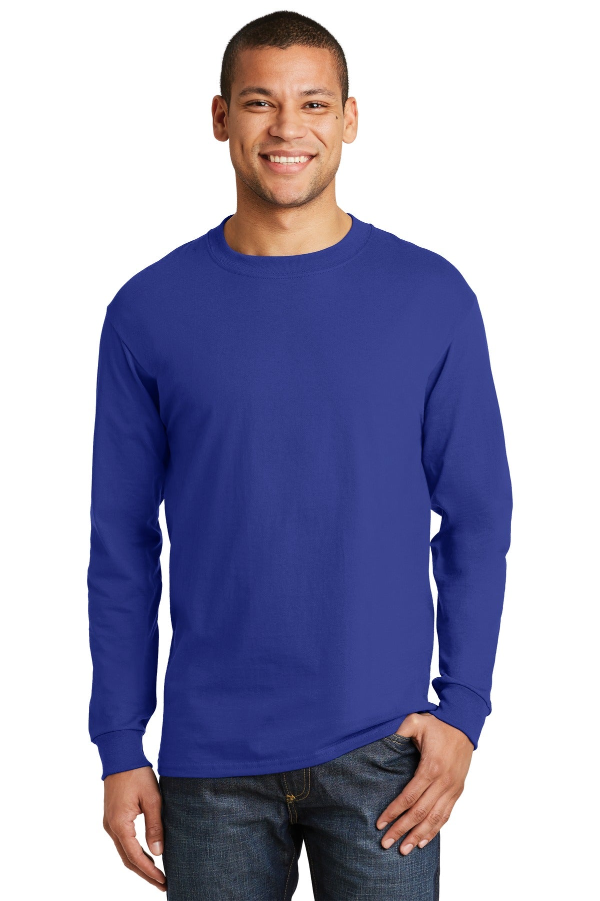 Hanes?Beefy-T?-  100% Cotton Long Sleeve T-Shirt.  5186