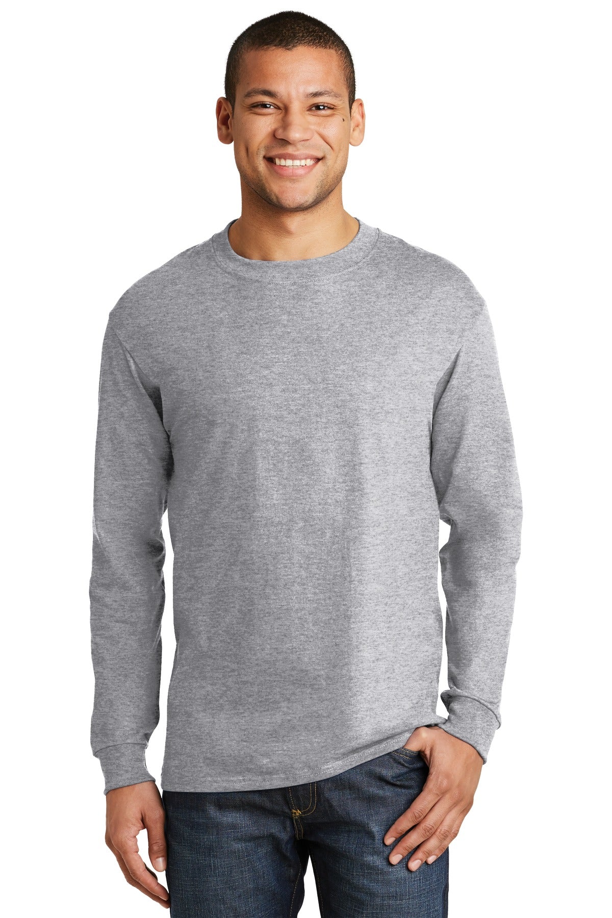 Hanes?Beefy-T?-  100% Cotton Long Sleeve T-Shirt.  5186