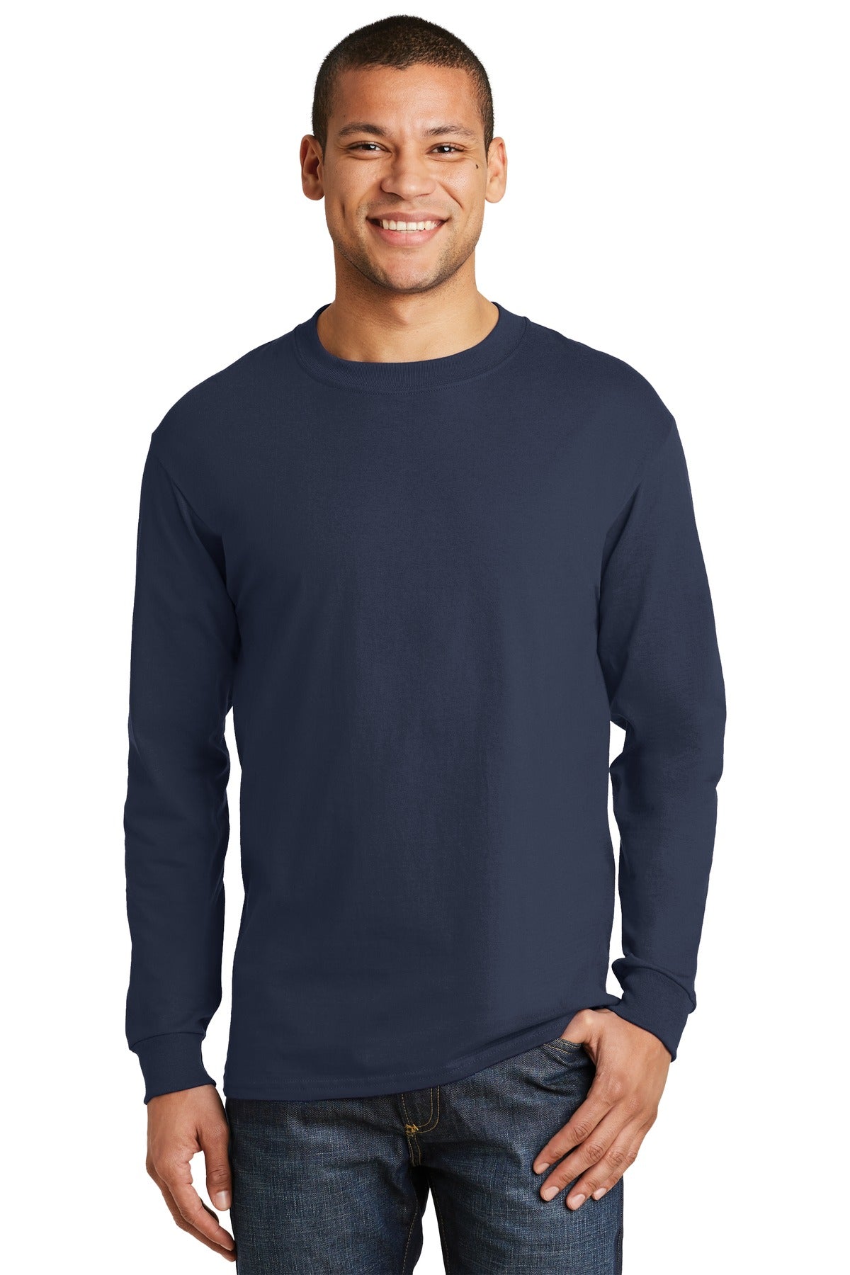 Hanes?Beefy-T?-  100% Cotton Long Sleeve T-Shirt.  5186