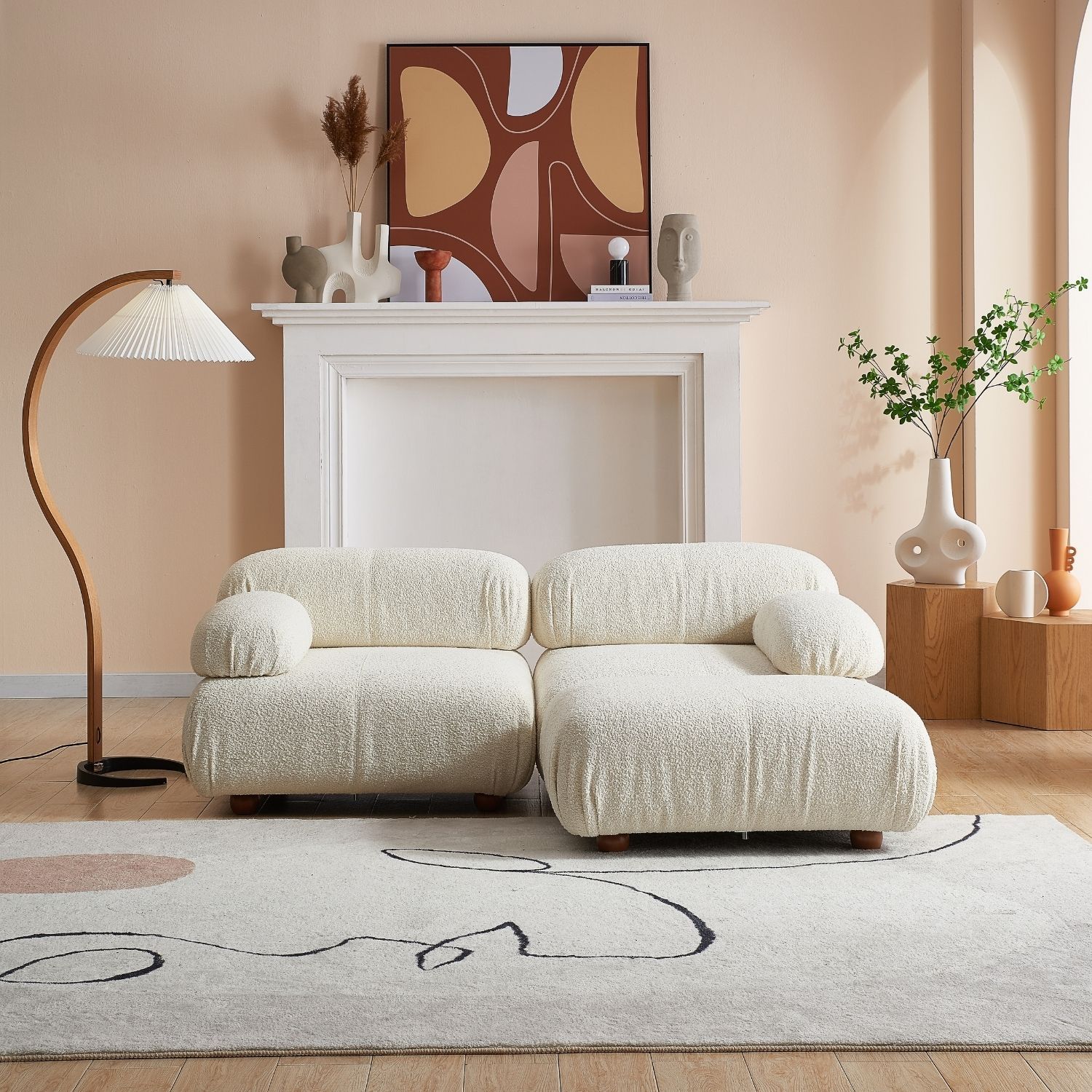 Pebbles Loveseat + Ottoman