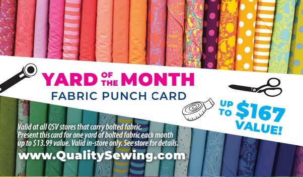 QSV Yard of the Month Fabric Punch Card