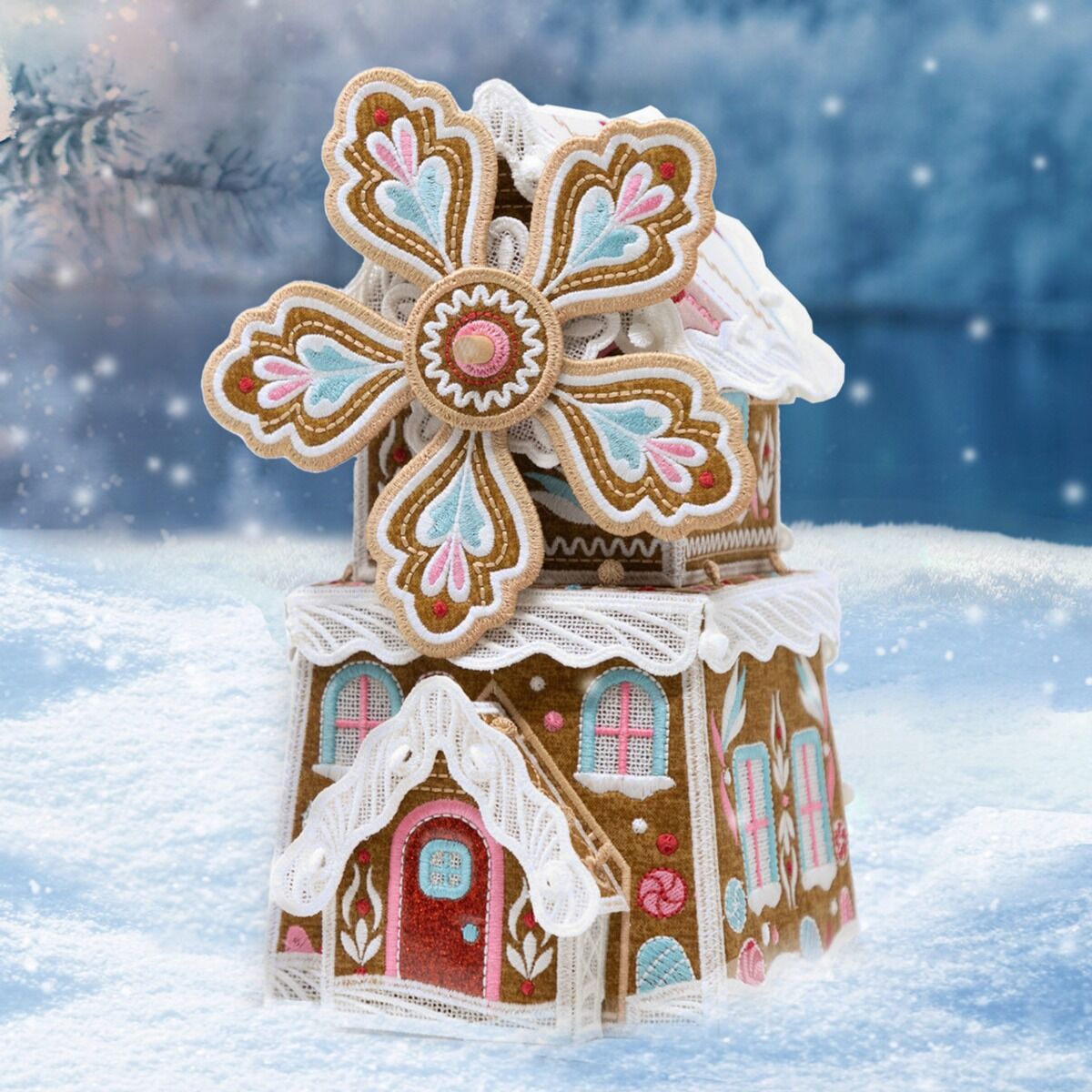 OESD Freestanding Gingerbread Windmill Embroidery Design