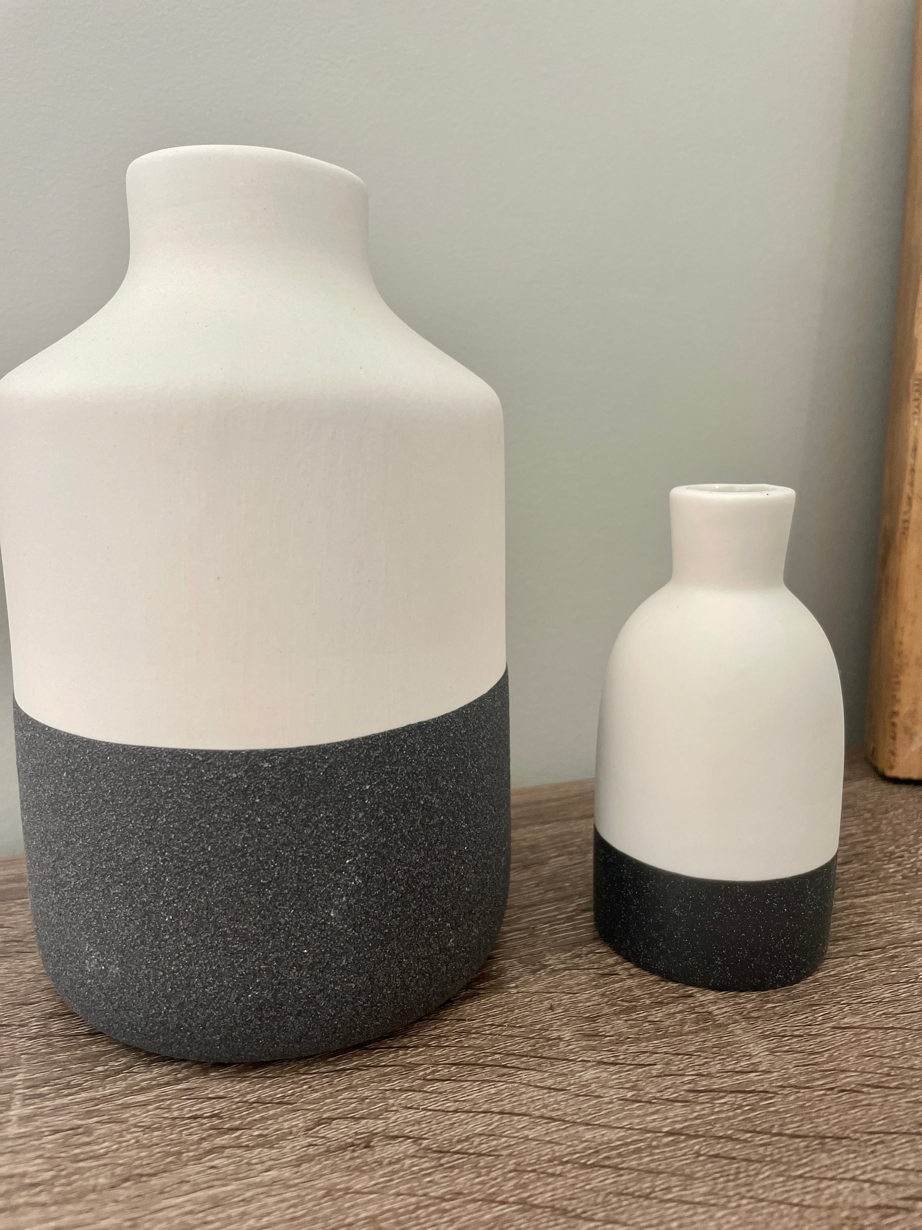 SMALL Ceramic Vase - Two Tone Black/White