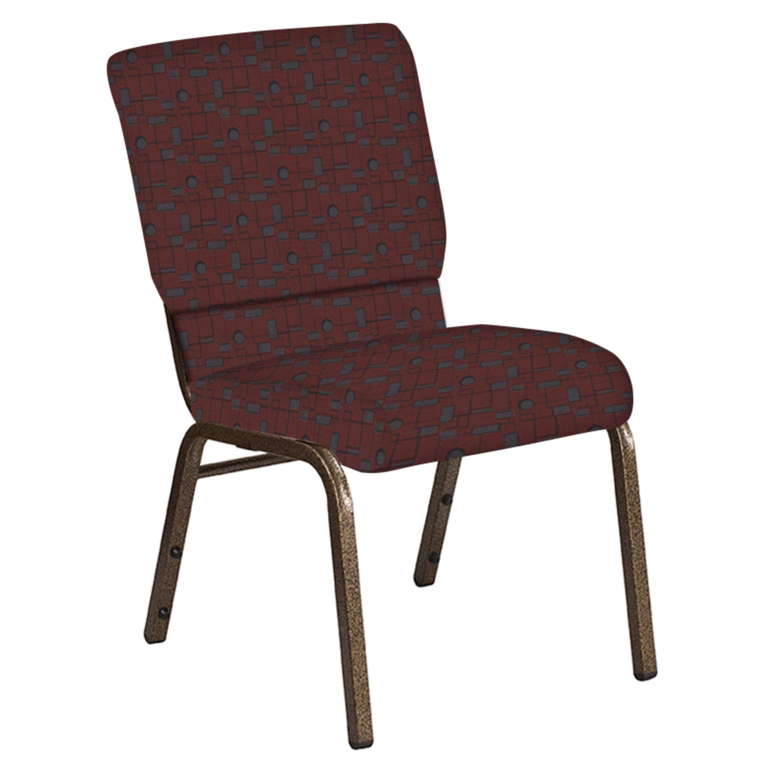 18.5'W Church Chair in Circuit Fabric - Gold Vein Frame