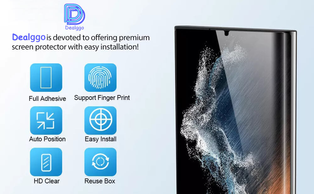 Dealggo Auto-align Screen Protector Box for Samsung Galaxy S22 Ultra 5G
