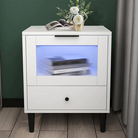 Bedside table and books