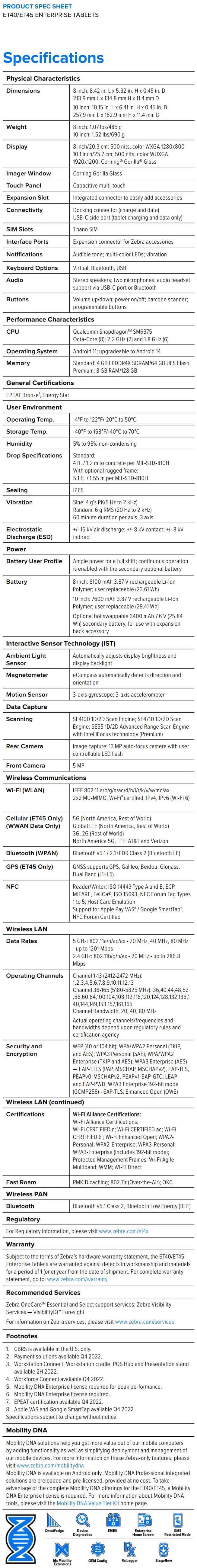 Zebra ET40_ET45 data sheet