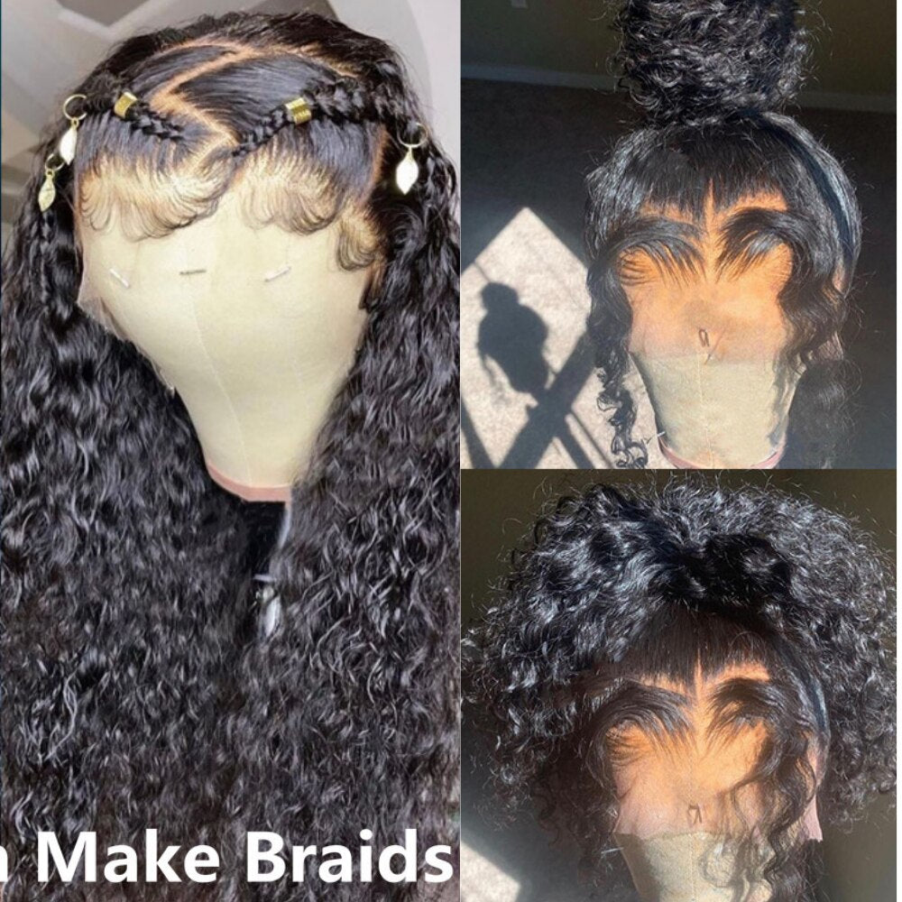 Kinky Curly 360 Lace Frontal Human Hair Wigs Brazilian