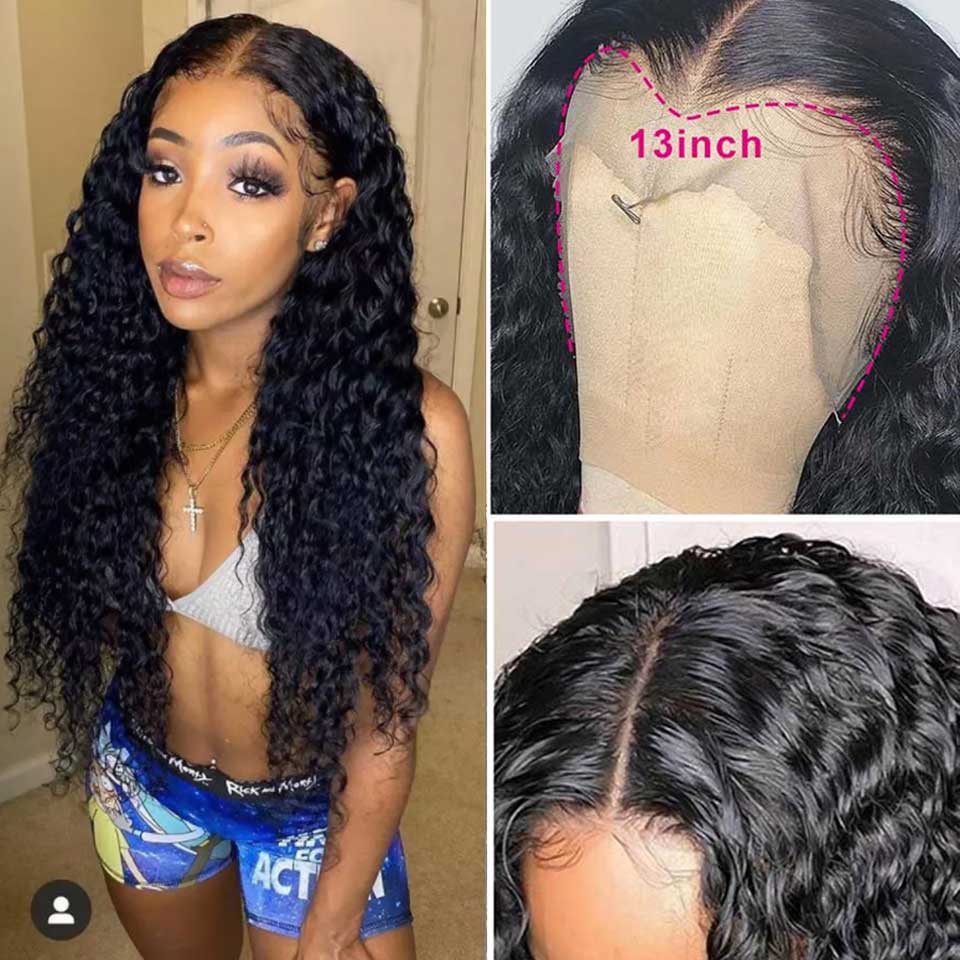 Deep Wave Frontal Wig Wet And Wavy Curly Lace