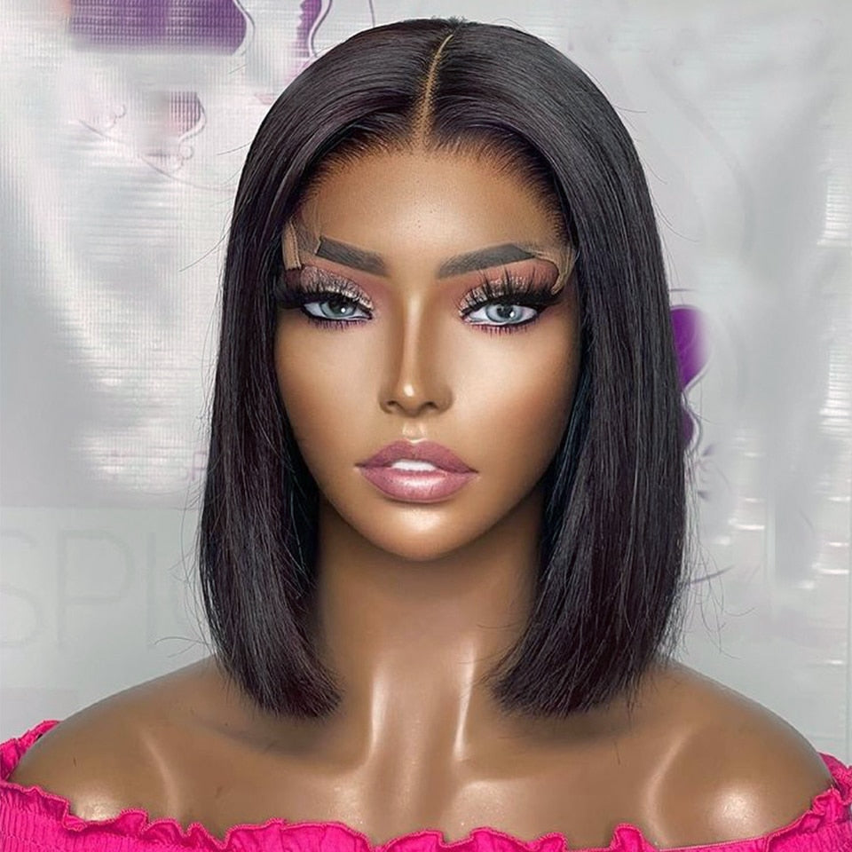 Short Straight Bob Lace Wigs For Black Women