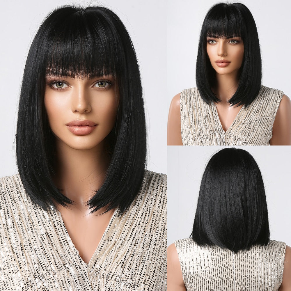 Dark Brown Fake Hair Wigs for Women