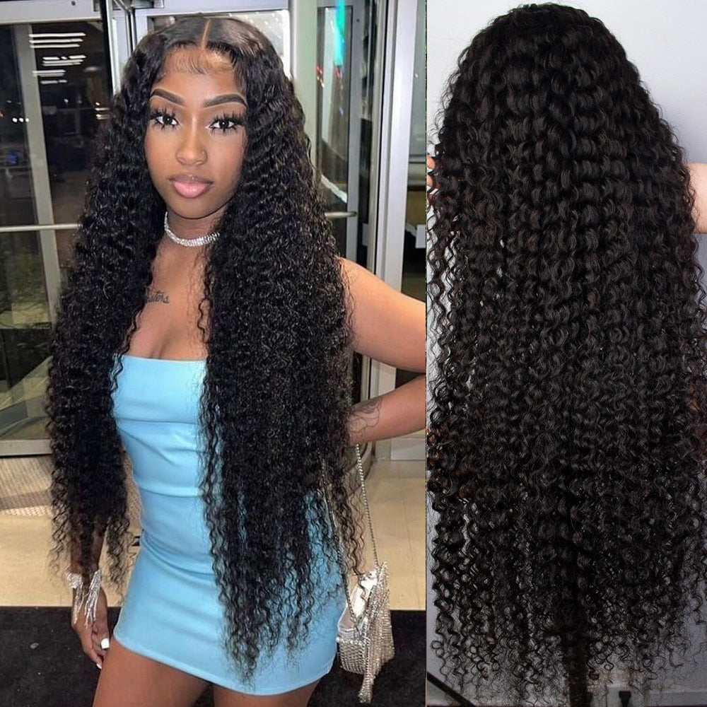 Kinky Curly 360 Lace Frontal Human Hair Wigs Brazilian