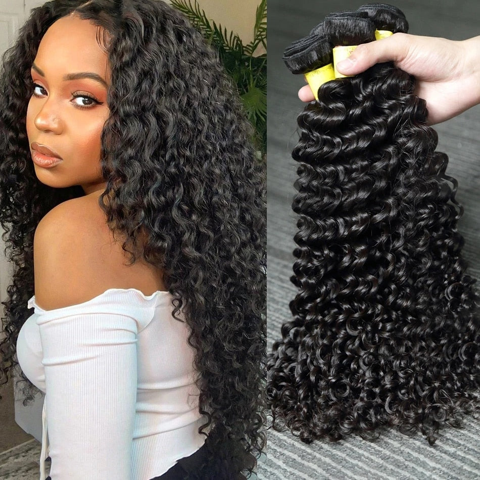 Deep Wave Curly Brazilian Weaving Remy Loose Deep Wave Hair bundles