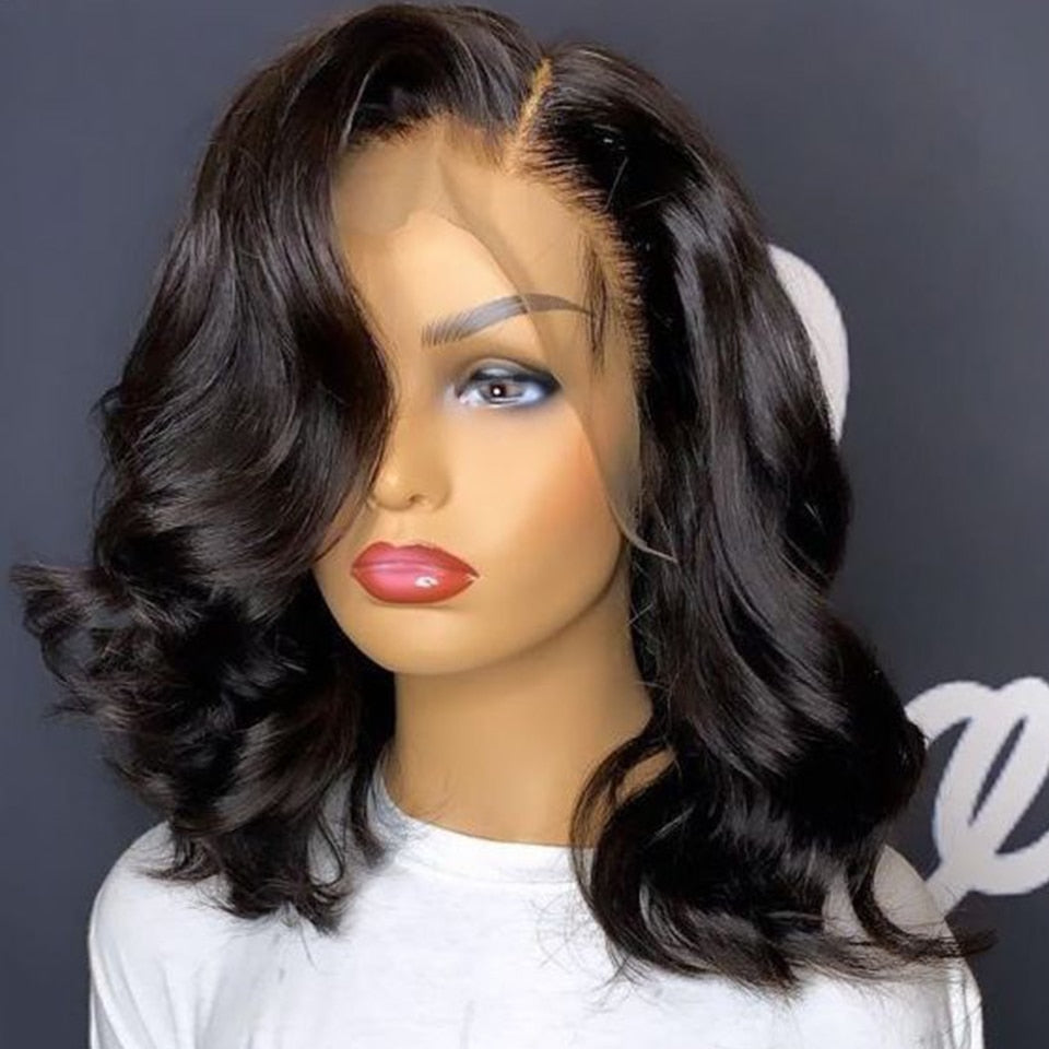Pre Plucked Brazilian Bob Wig Body Wave Lace Front Human Hair Wigs For Women