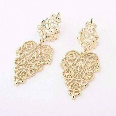 Filigree Lace Earrings in Silver or Gold