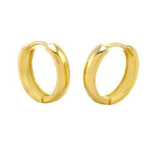 Minimalist Polished Gold Huggie Hoop Earrings