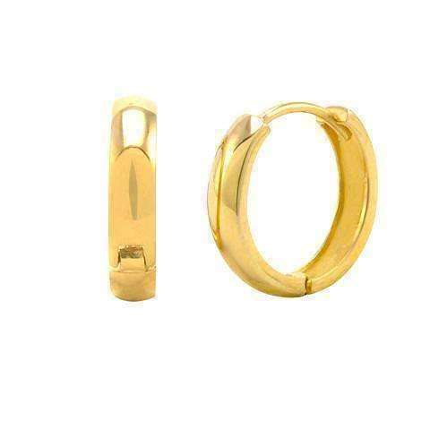 Minimalist Polished Gold Huggie Hoop Earrings