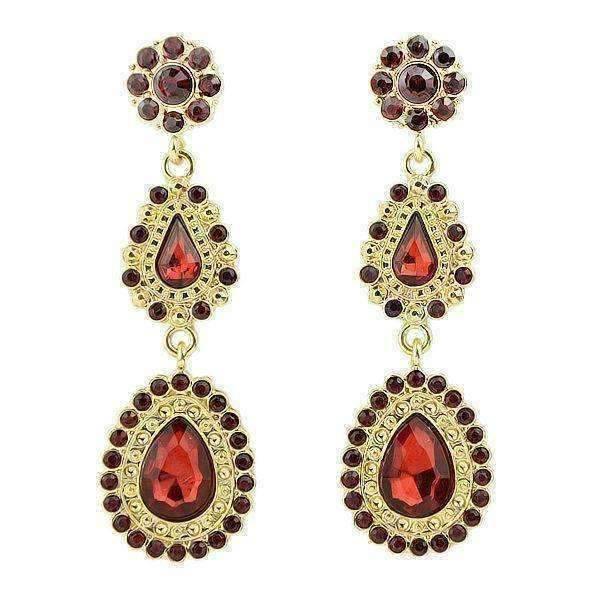 Sophia Garnet Crystal Drop Earrings