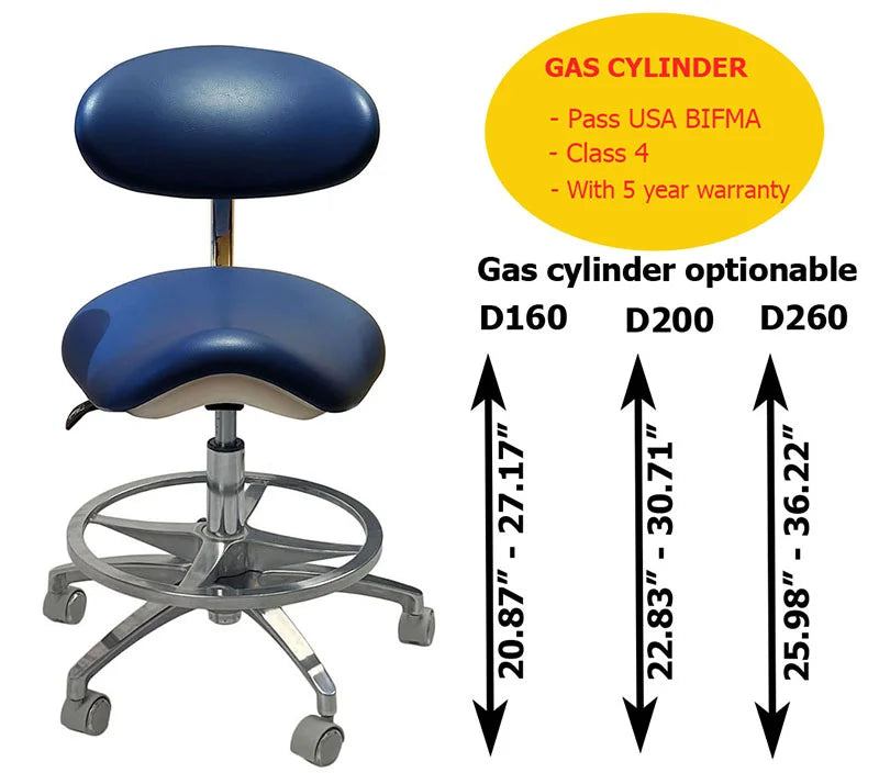 Dentist ergonomic Saddle chair seating optionable sizes