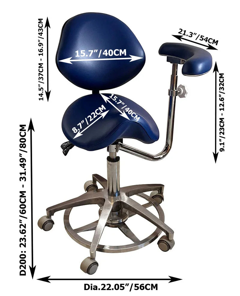Dental assistant stool measurement
