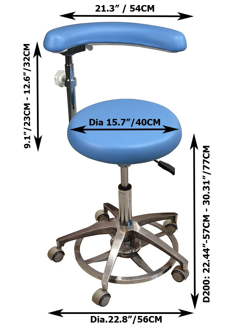 Dentist assistant stool dimension