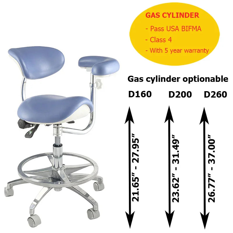 Dentist assistant chair height options