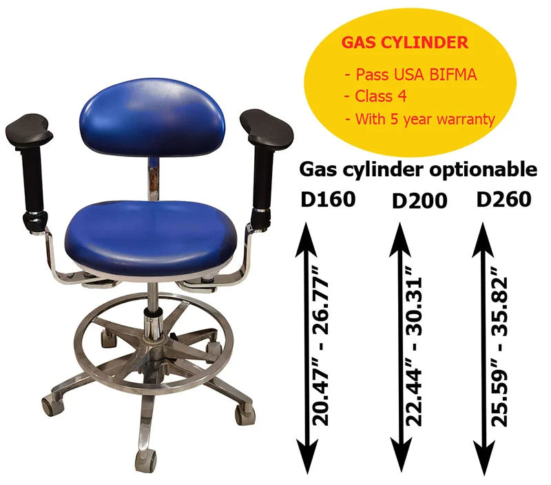Dentist microsurgeon chair seating height optionable size