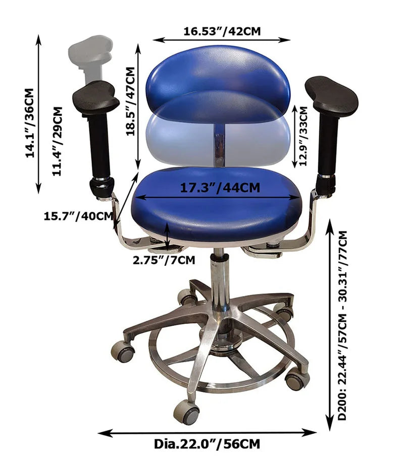 Dental surgeon operating chair measurement
