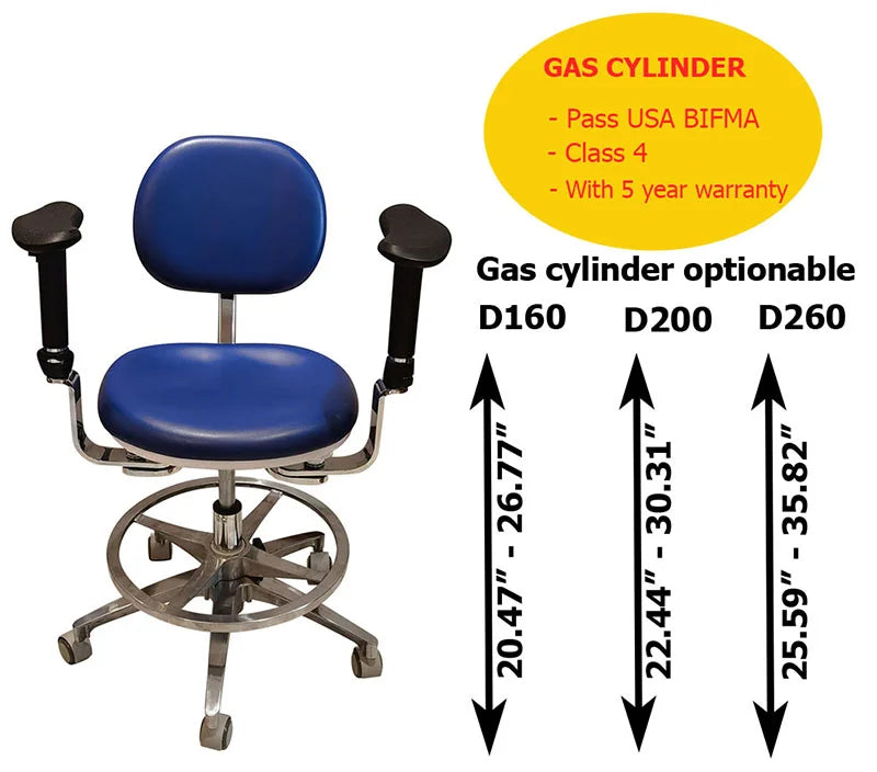 Dental operating chair seating height optionable size