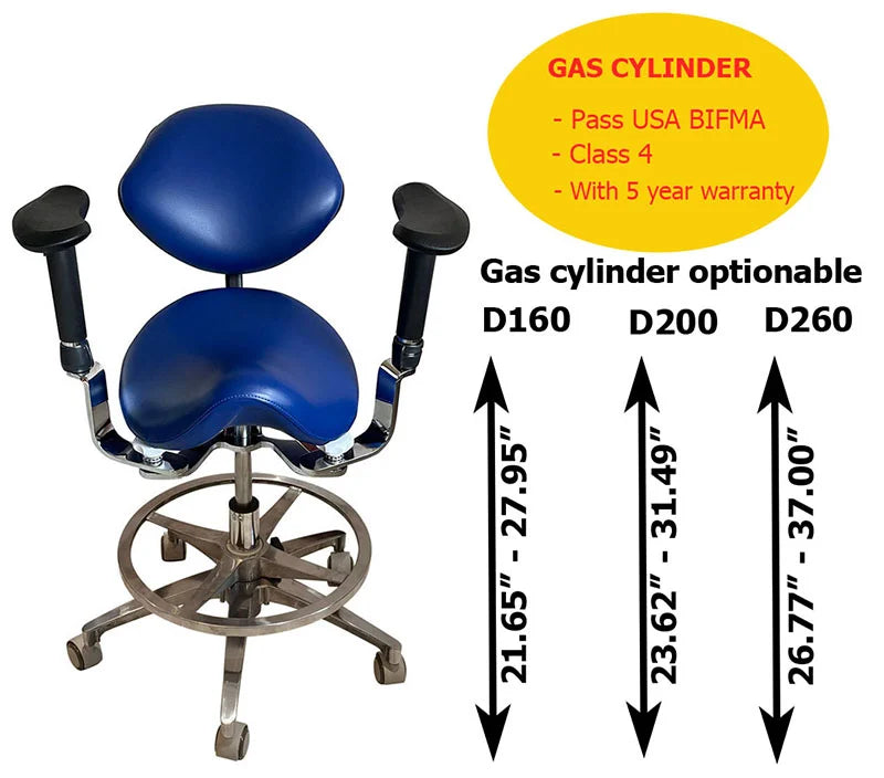 Стул для микроскопа Dental Saddle, 3 варианта высоты сиденья