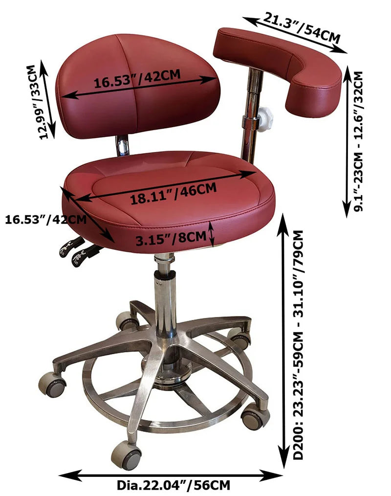 Dental assistant stool dimension